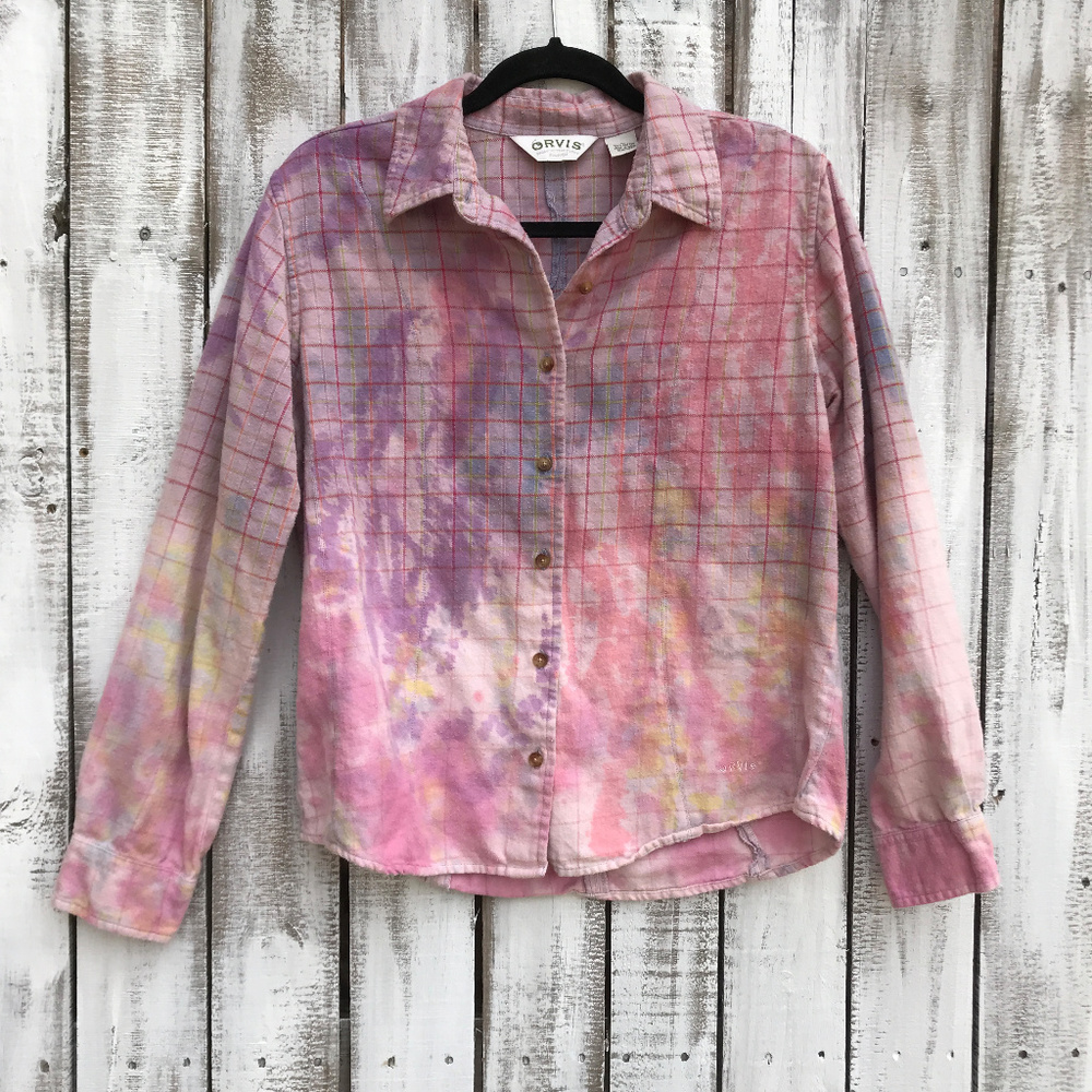 Distressed Custom Bleached Flannel Shirts Ooak - image 1